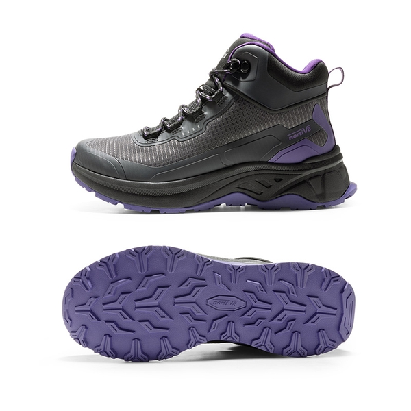 Women's Water-Resistant Lightweight Hiking Boots - BLACK/PURPLE - 6